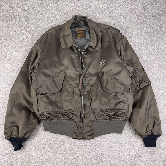 Alpha Industries Other - Vintage 90s Alpha Industries Flight Jacket Men XL Green 72 CWU 45/p US Air Force